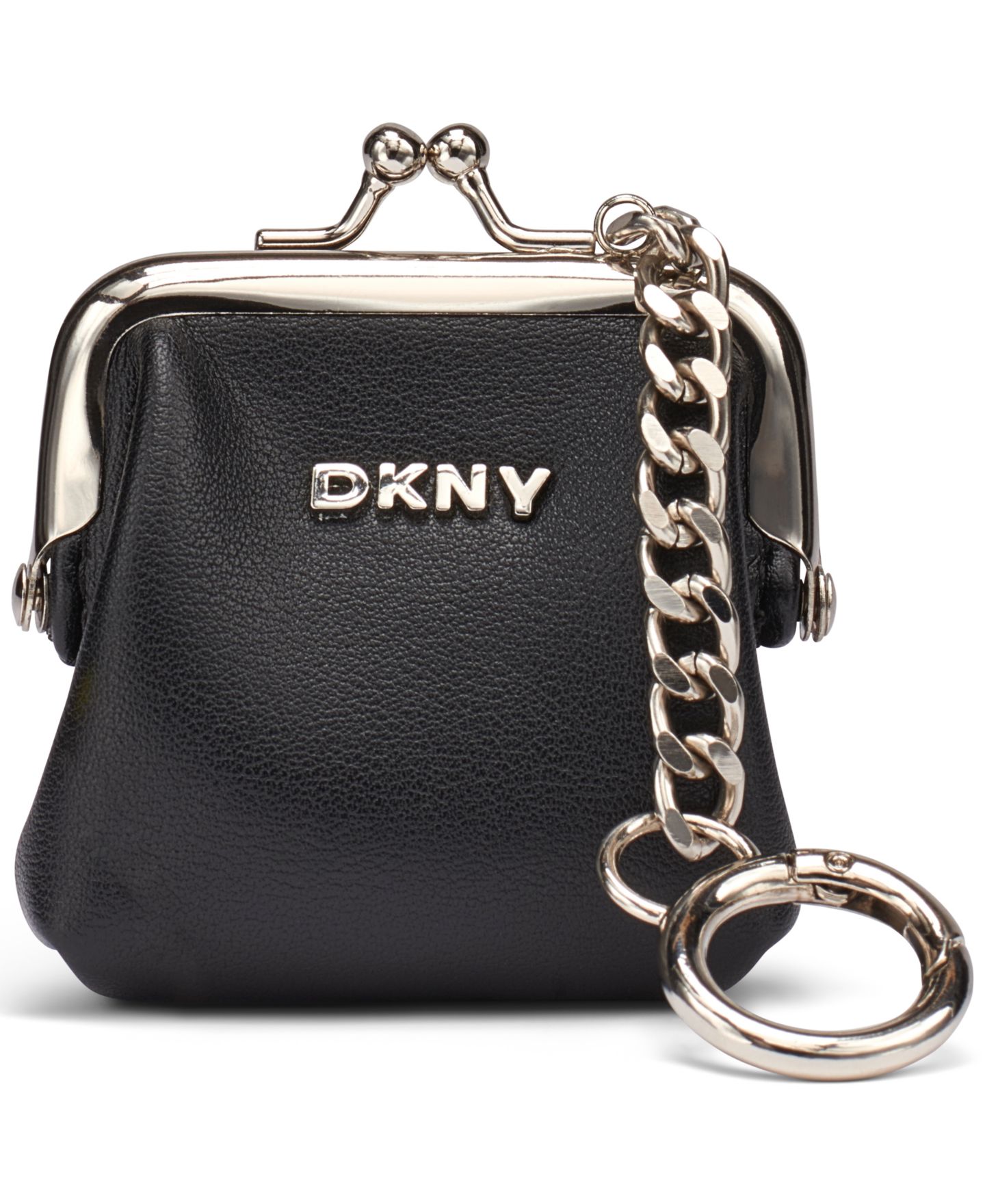 Женский брелок DKNY Bag & Lipstick Rhinestone Embellished Bag Charm, цвет: Чёрный / Серебряный — фото 2