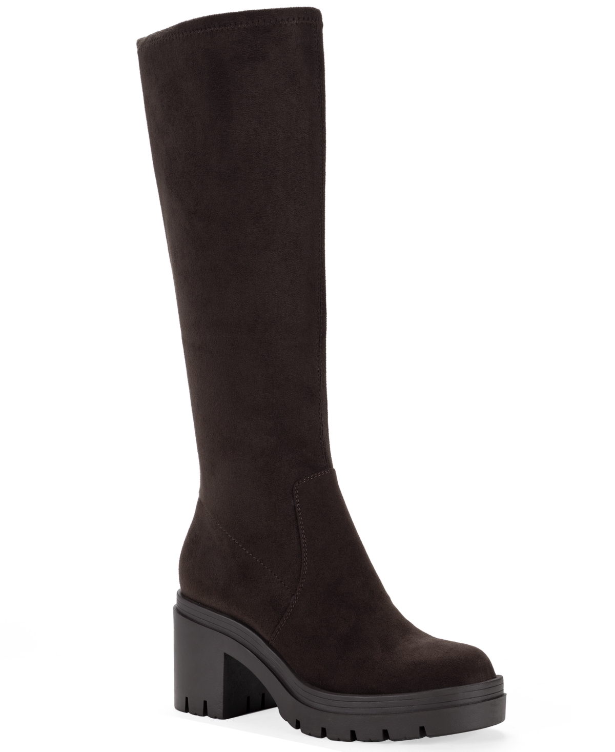 Wild Pair Women's Varvaara Block Heel Round Toe Tall Boots, Macy's Exclusive - Rich Truffle