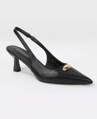 Makenna Gold-Tone Accent Slingback Heels