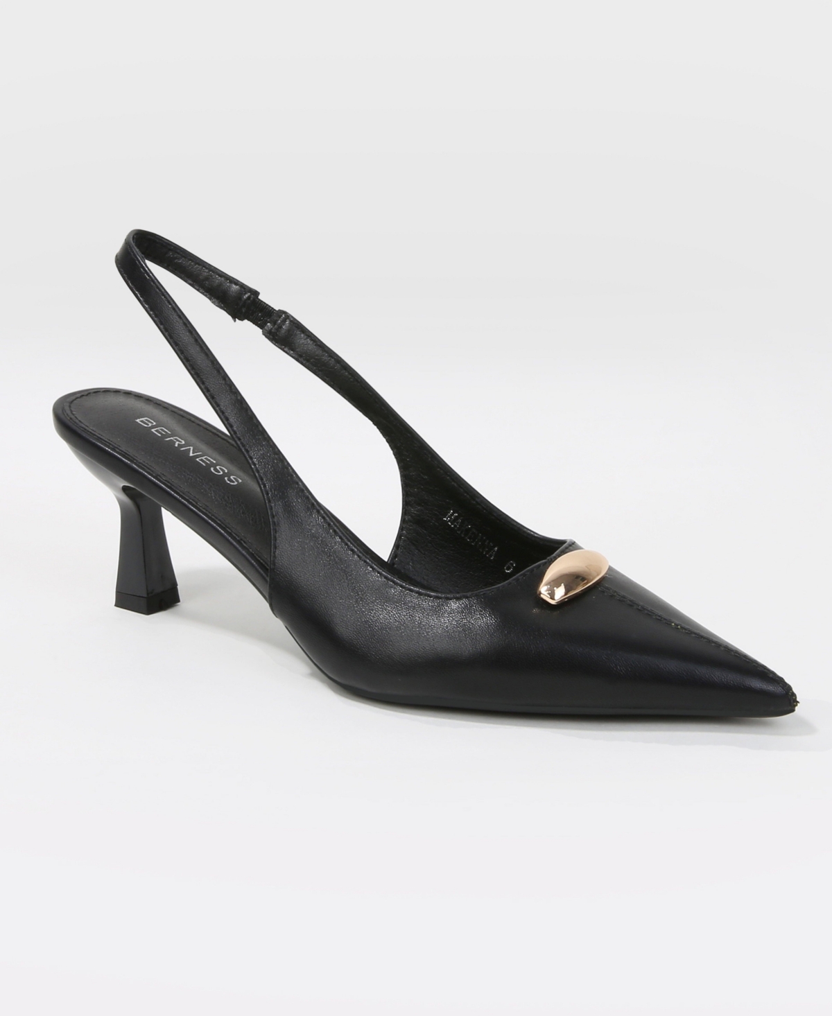 Berness Makenna Gold-Tone Accent Slingback Heels - Black