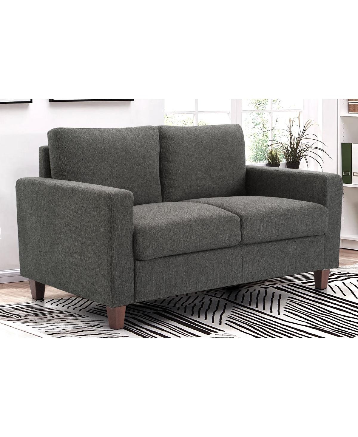 Streamdale Furniture Mid-Century Modern 2-Seater Loveseat Sofa with Wooden Legs