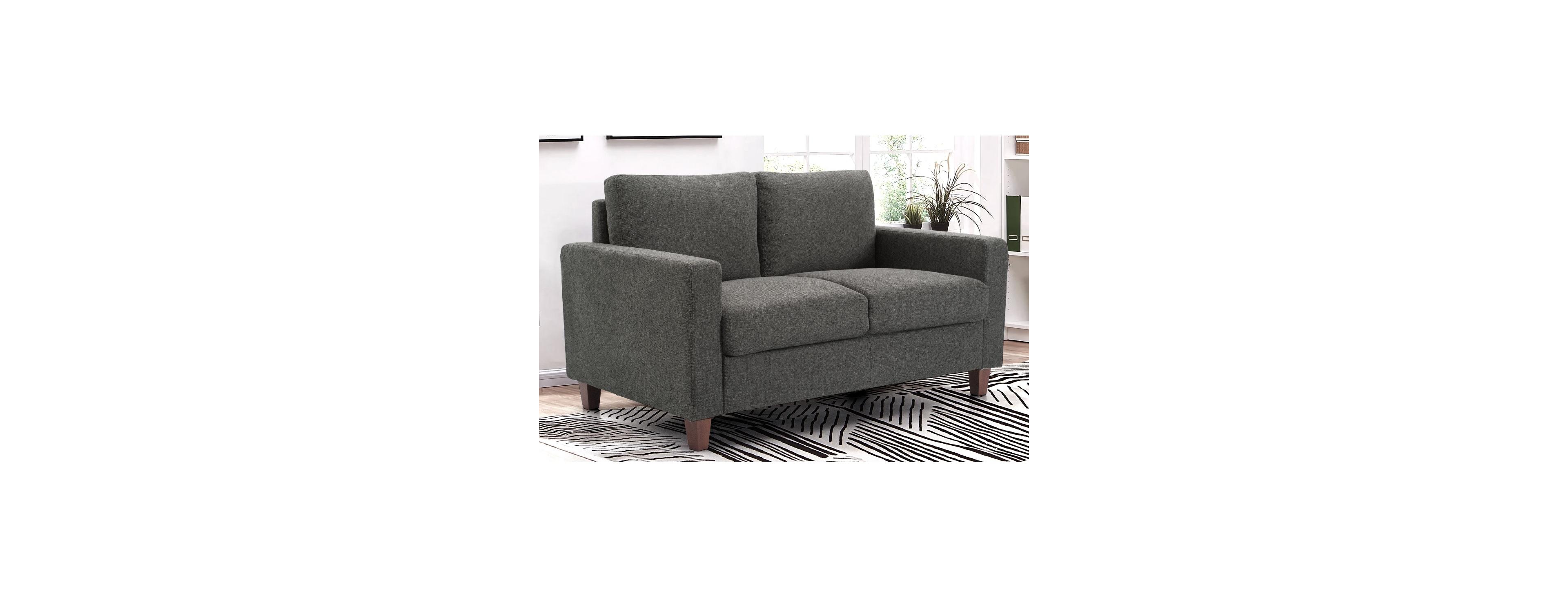 Streamdale Furniture Mid-Century Modern 2-Seater Loveseat Sofa with Wooden Legs