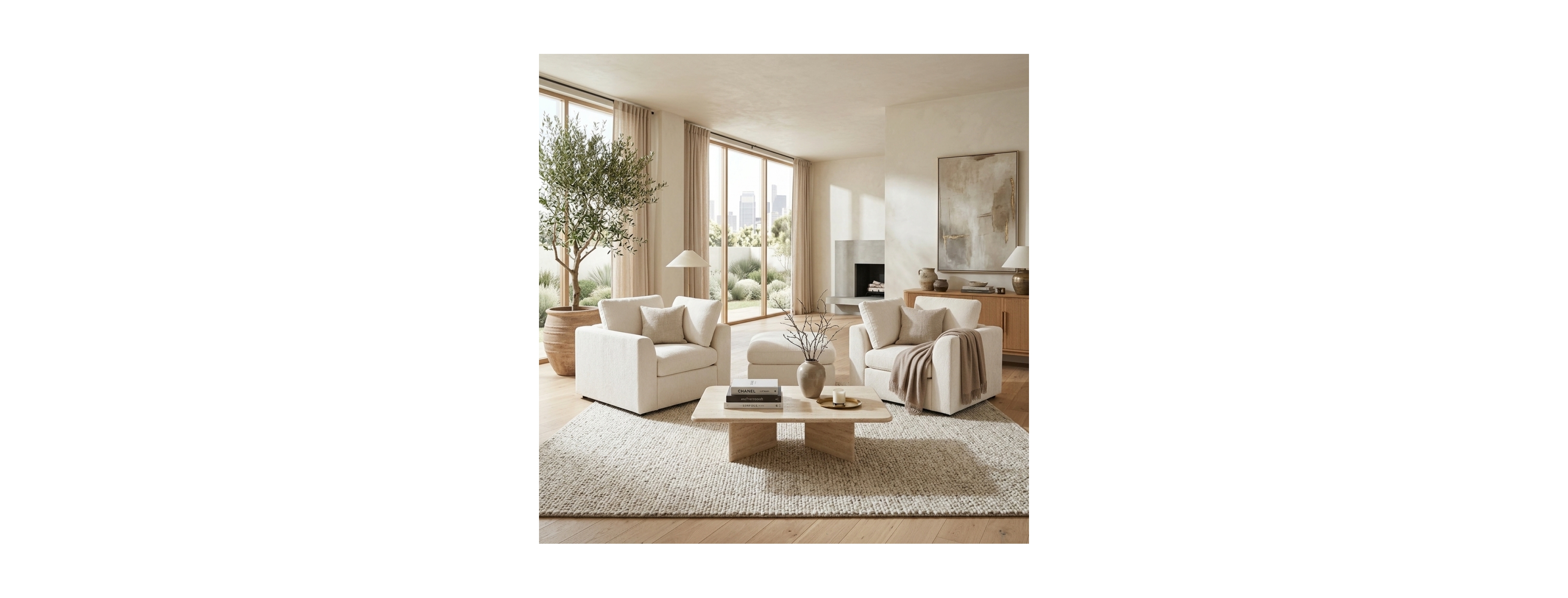 Streamdale Furniture 3-Piece Chenille Accent Chair Set with Ottoman and Pillows