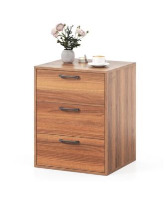 3-Drawer Nightstand with Engineered Wood Frame and Metal Slides