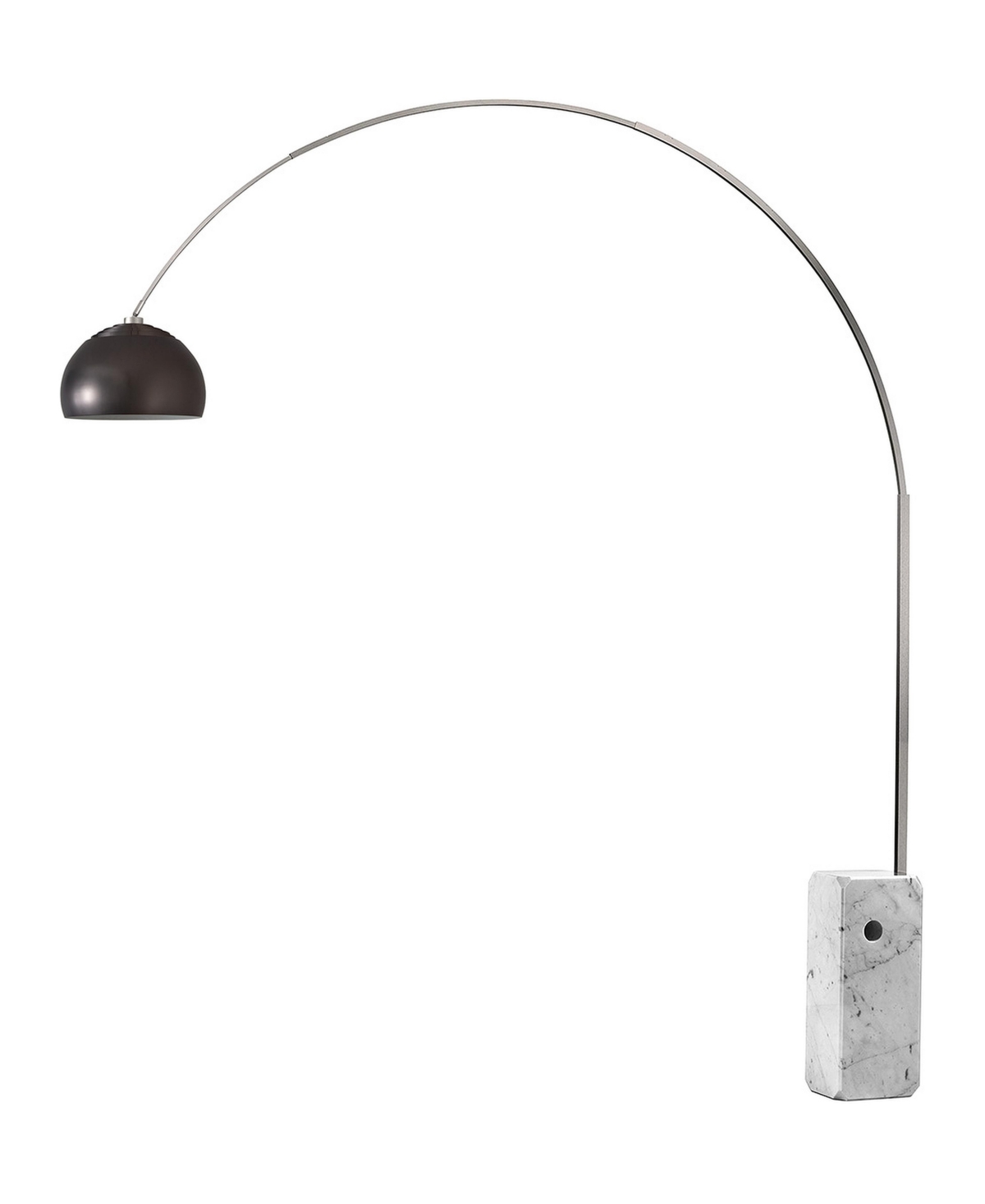 Nova of California 2113811BN Iconic 95 inch 14 watt Satin Nickel and White Arc Floor Lamp Portable Light in Black Nickel Steel