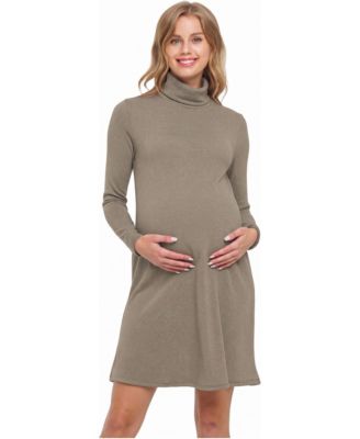 Maternity Turtleneck Shimmer Dress