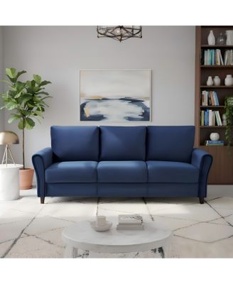 Patricia Curved Arm 3-Seater Mid-Century Sofa with Wood Frame