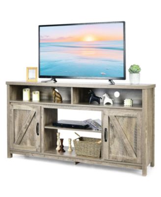 59 Inch TV Stand Media Center Console Cabinet with Barn Door for TV's 65 Inch