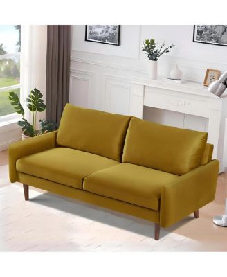 Kent Modern Velvet Sofa with Tapered Wooden Legs