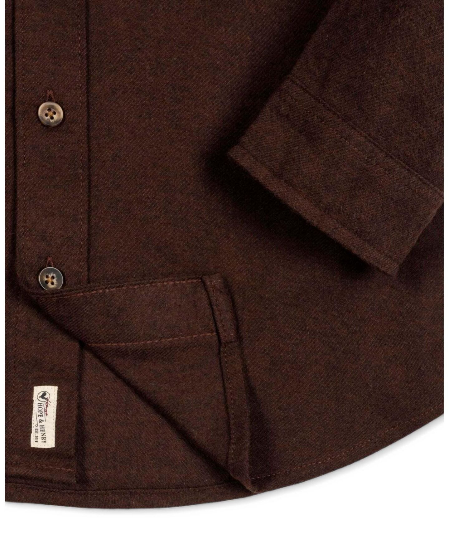 Рубашка Hope & Henry Organic Cotton Flannel Long Sleeve Button-Down Shirt для мальчиков, цвет: Шоколадный меланжевый — фото 3