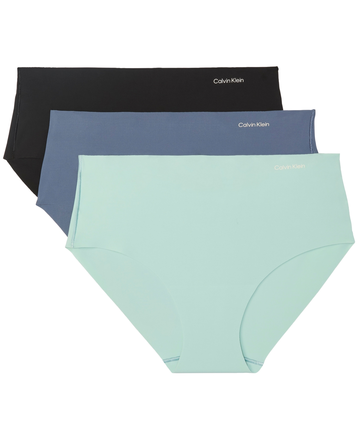 Calvin Klein Women's Seamless Microfiber Full Coverage Hipster Panty, 3-Pack, QD5417