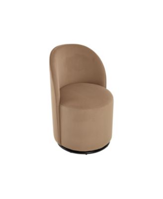 Velvet Curved Back Swivel Dining Arm Chair