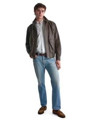 Men's Leather Double Collar Vintage Jacket