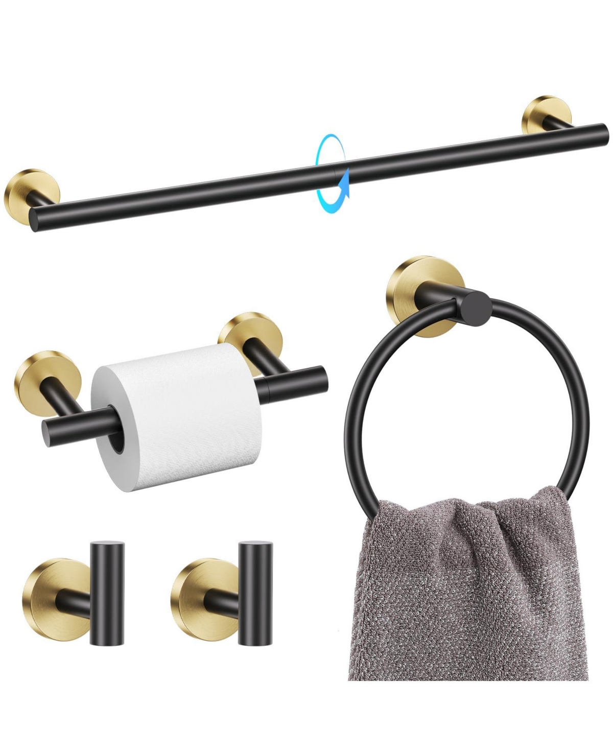 Cyqbd 5 Piece 23.6" Bathroom Hardware Accessories Towel Rack Set