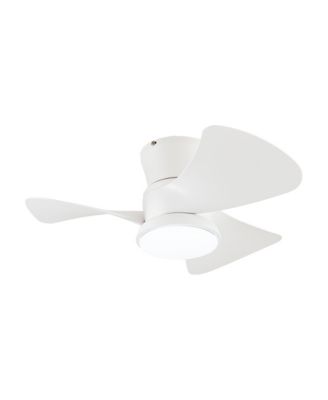 31" Modern Propeller Flush Mount Ceiling Fan with LED Light and Remote