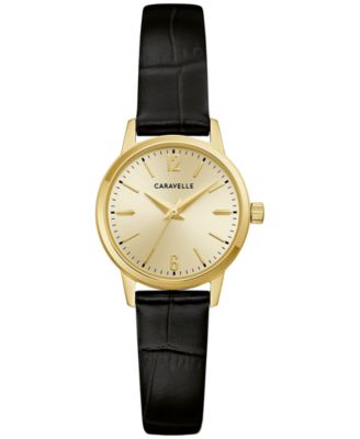 Women's Classic 3 Hand Quartz Black Leather Watch 25mm