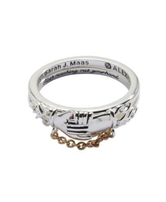 Women's Red Siam Stone Two-Tone Stackable Keep Reaching Out Your Hand Ring Set