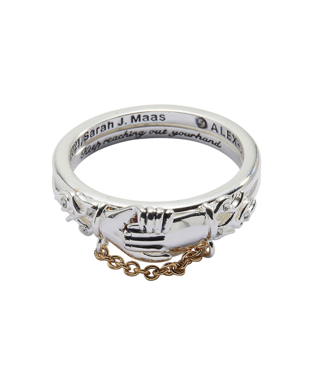 Alex and Ani Women's Red Siam Stone Two-Tone Stackable Keep Reaching Out Your Hand Ring Set - Silver