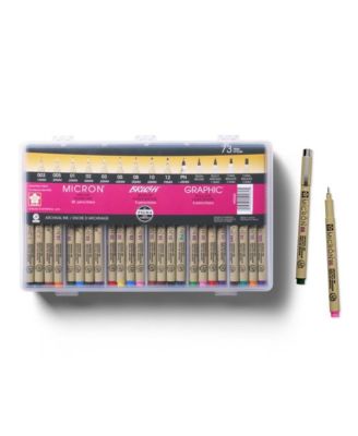 Pigma Micron Color Sets, Assorted, 73 Pen Count