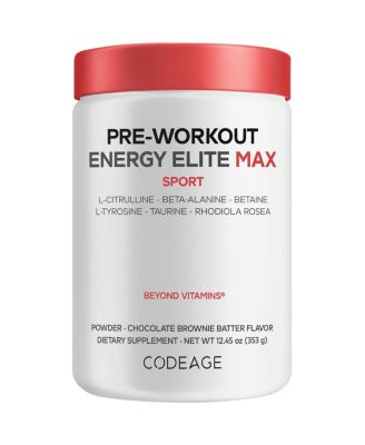 Pre-Workout Energy Elite Max, L-Tyrosine, Taurine, Betaine, Citrulline, Chocolate, 12.45 Ounce