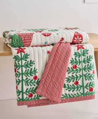 Tree Festival Reversible Quilted Throw, 50" x 60"