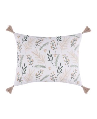 Pine Tree Jacquard Embroidered Decorative Pillow, 14" x 18"