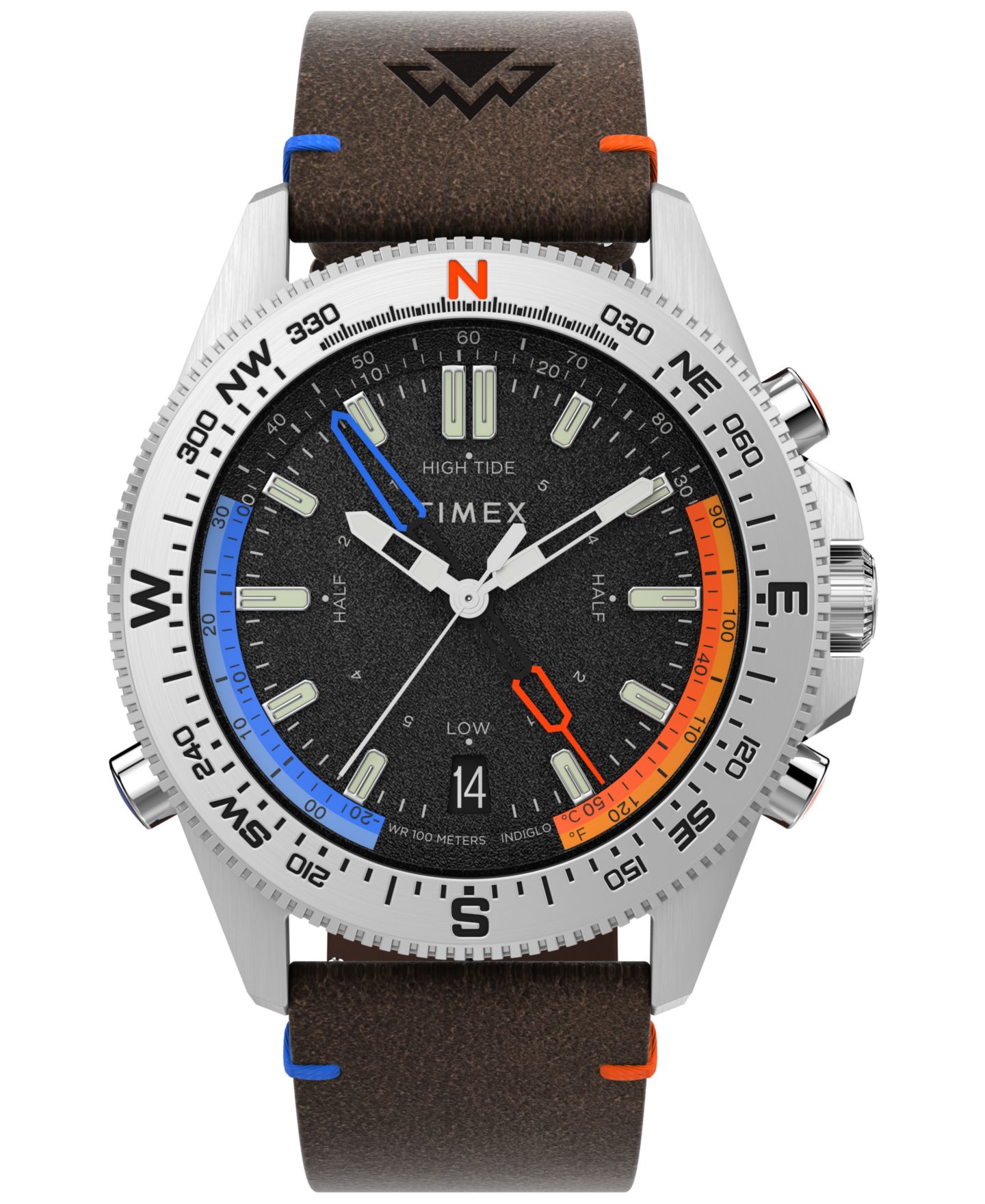 Мужские часы Timex Expedition North Quartz Analog Sport Brown Leather 43mm — фото 1