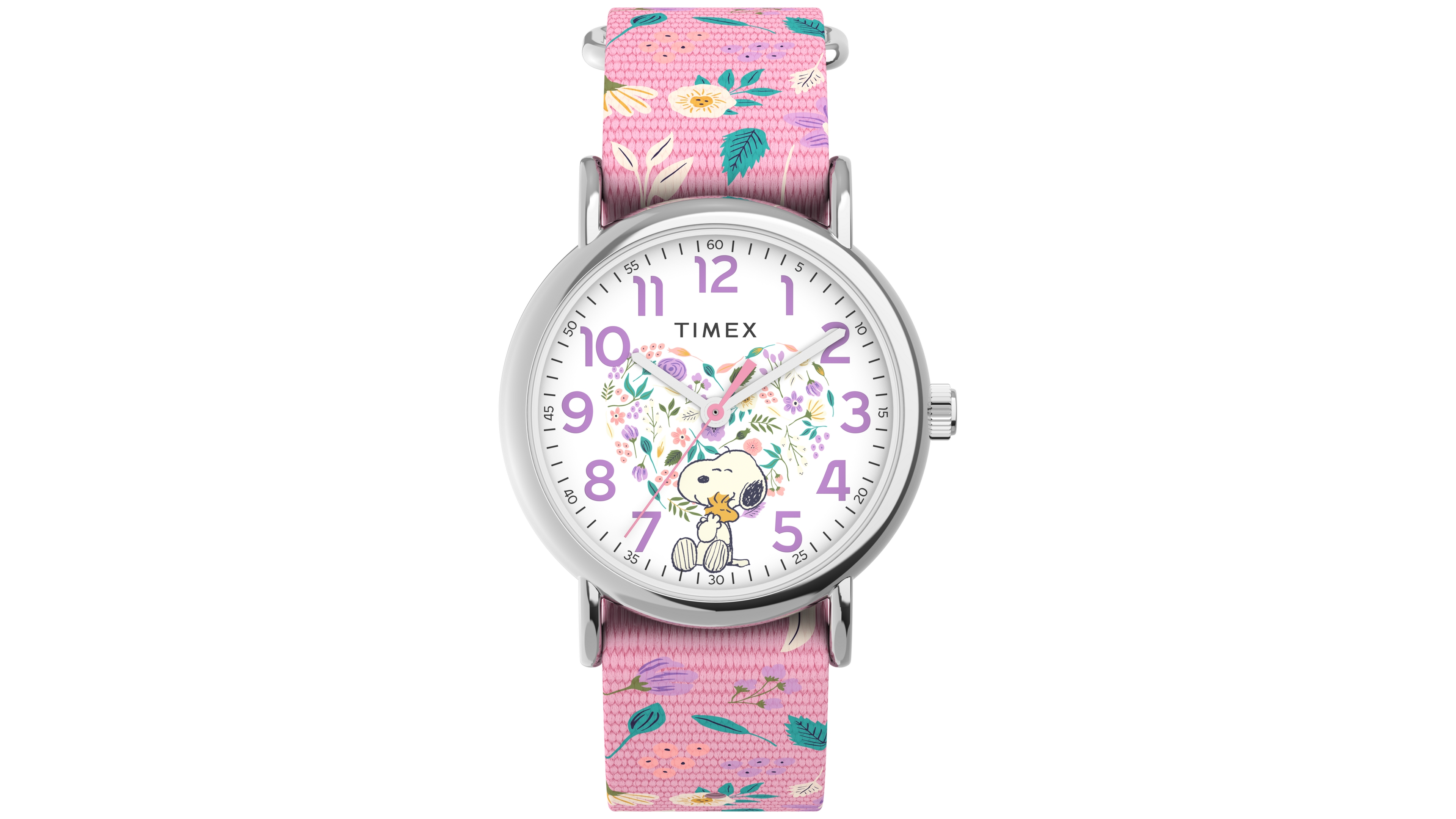 Timex Girls' Peanuts Quartz Analog Pink Fabric Watch 38mm