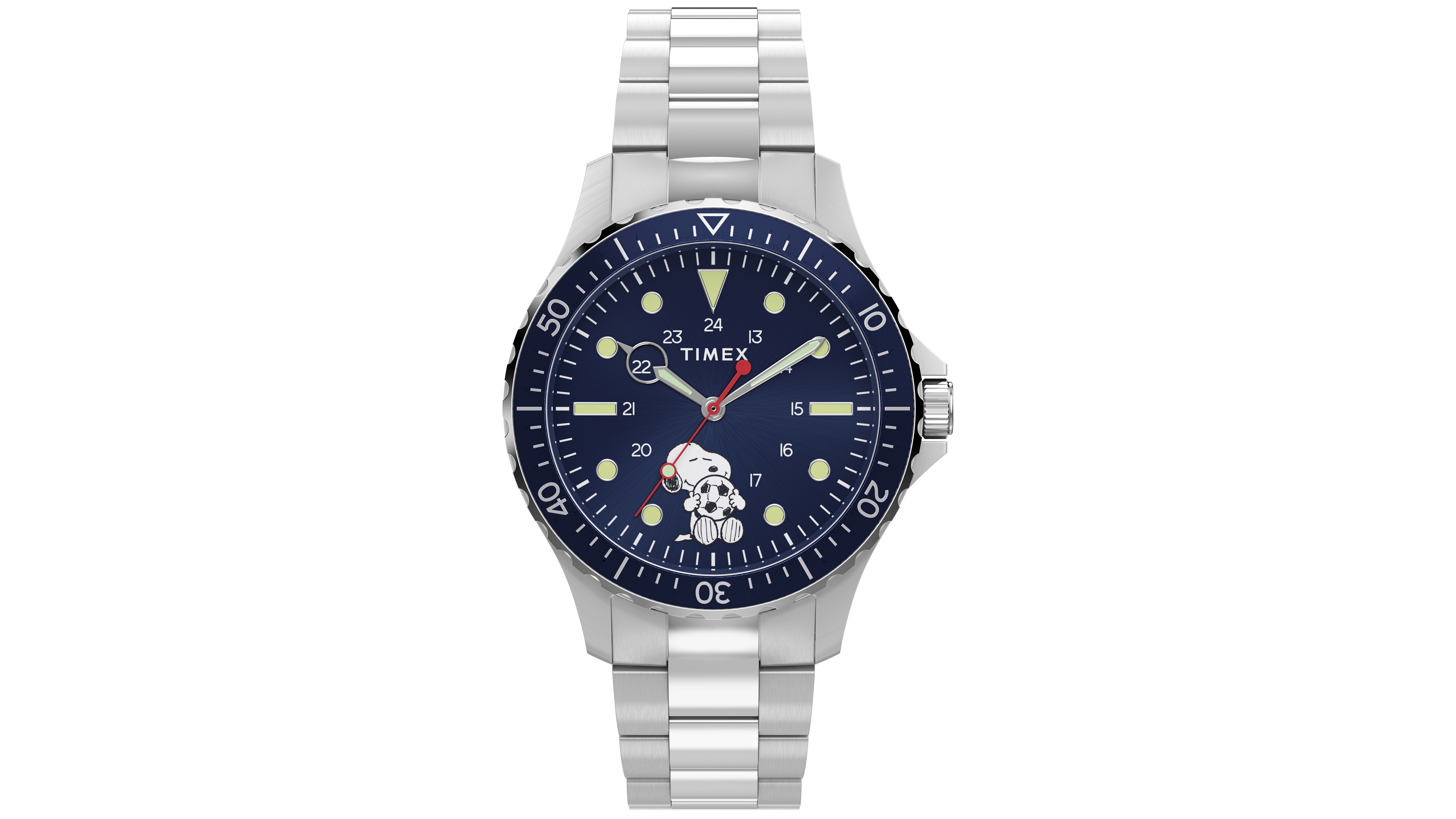 Timex Men's Quartz Snoopy Sport Silver-Tone Stainless Steel Watch 41mm
