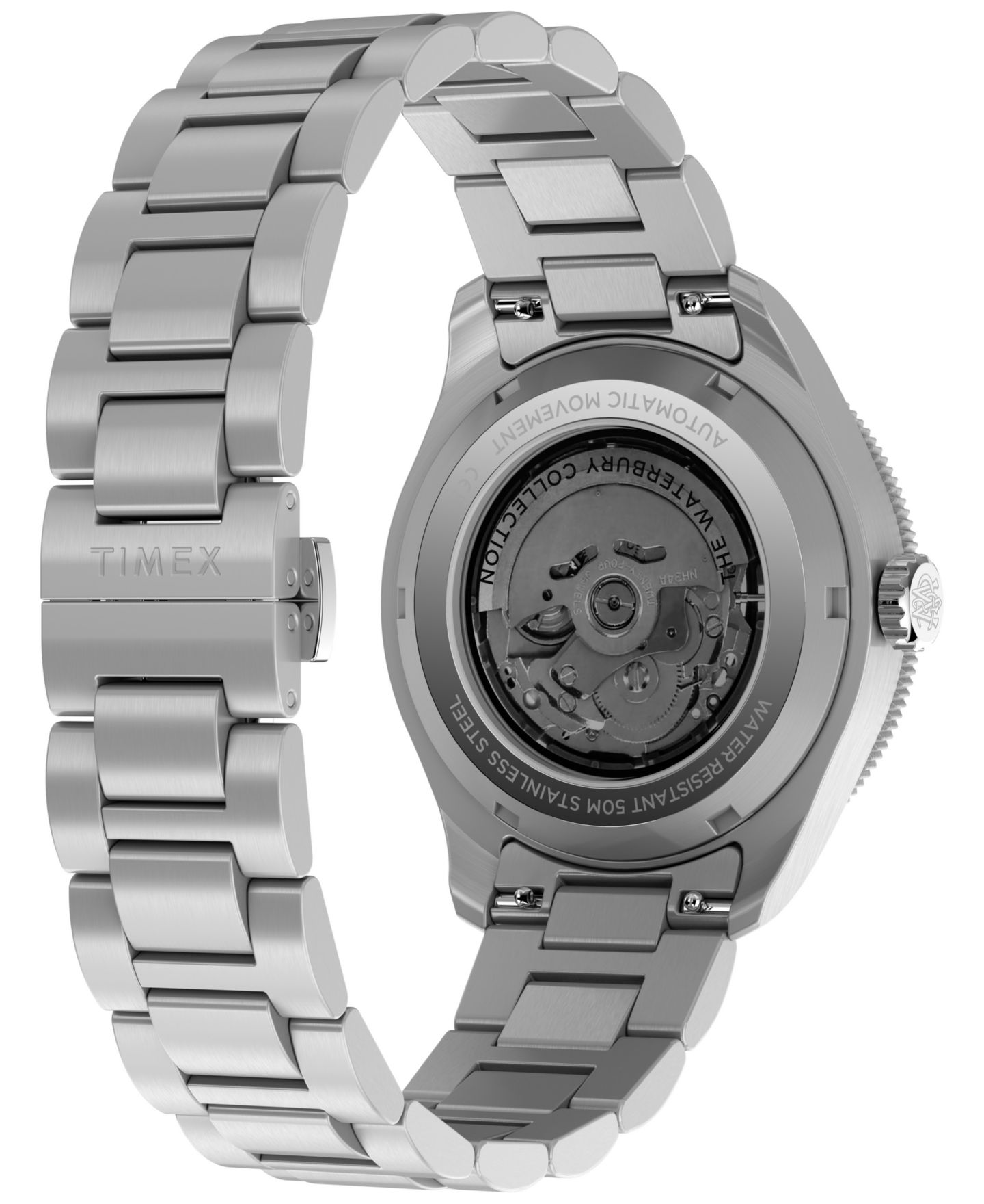 Мужские часы Timex Automatic Silver-Tone Stainless Steel 41.5mm — фото 5