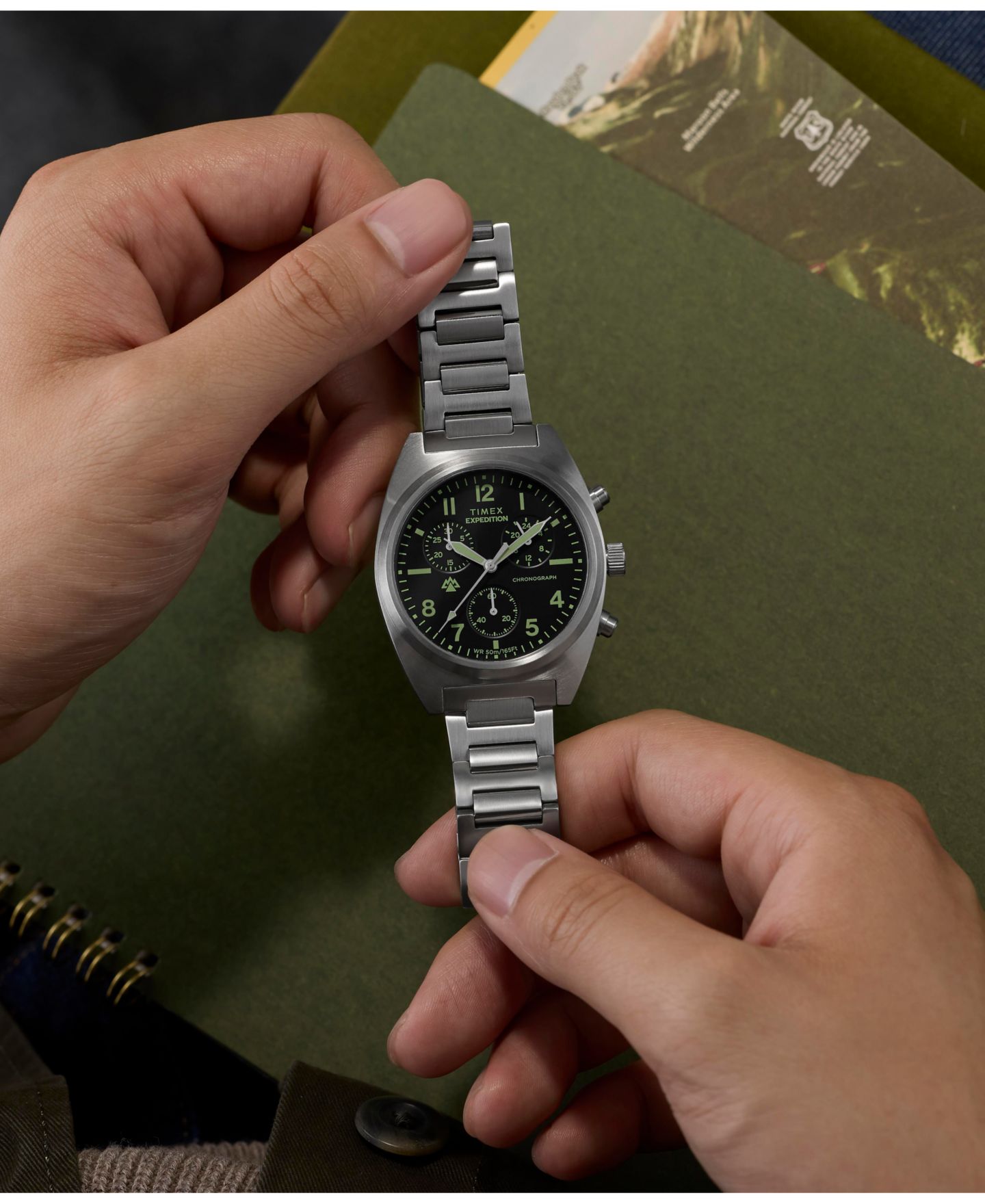 Мужские часы Timex Quartz Chronograph Silver-Tone Stainless Steel 41mm — фото 7