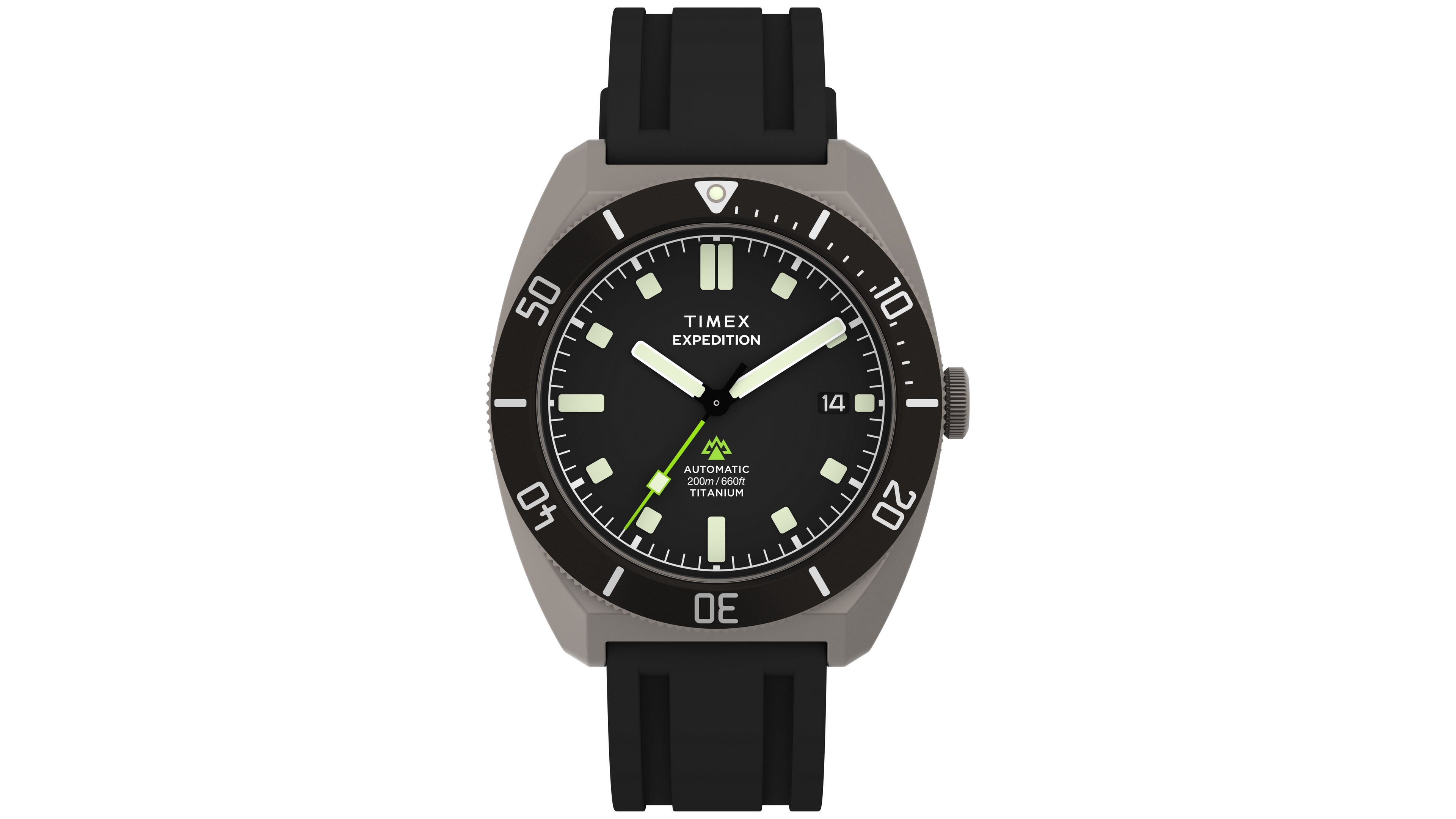 Timex Men's Expedition Pioneer Automatic Sport Black Rubber Watch 41mm