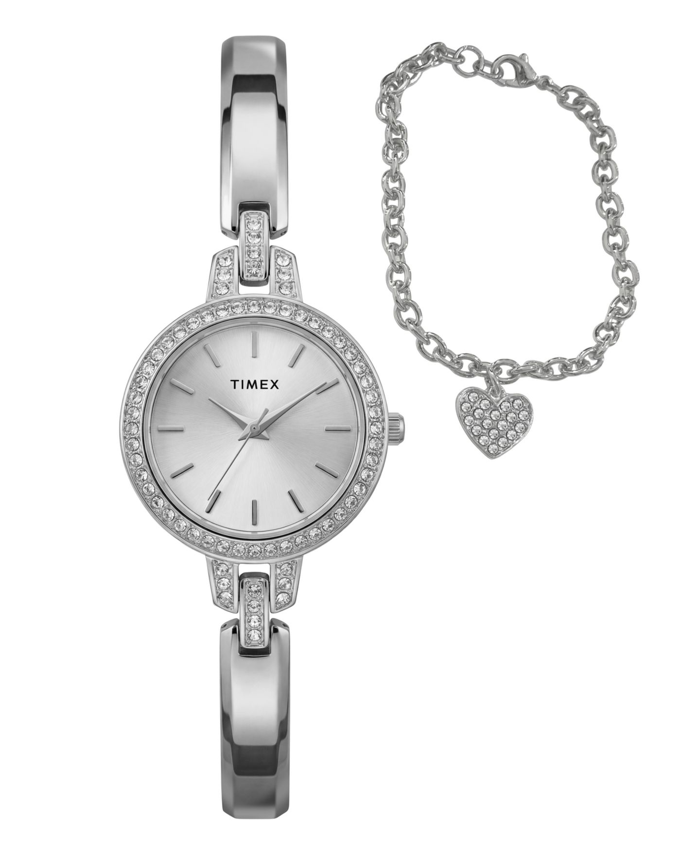 Женские часы Timex Quartz Aveline Silver-Tone Alloy 28mm — фото 1