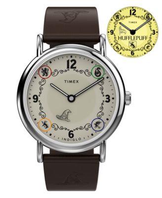 Unisex Quartz Weekender Harry Potter Indiglo Brown Leather Watch 38mm