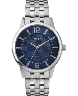 Men's Quartz Silver-Tone Stainless Steel Watch 40mm