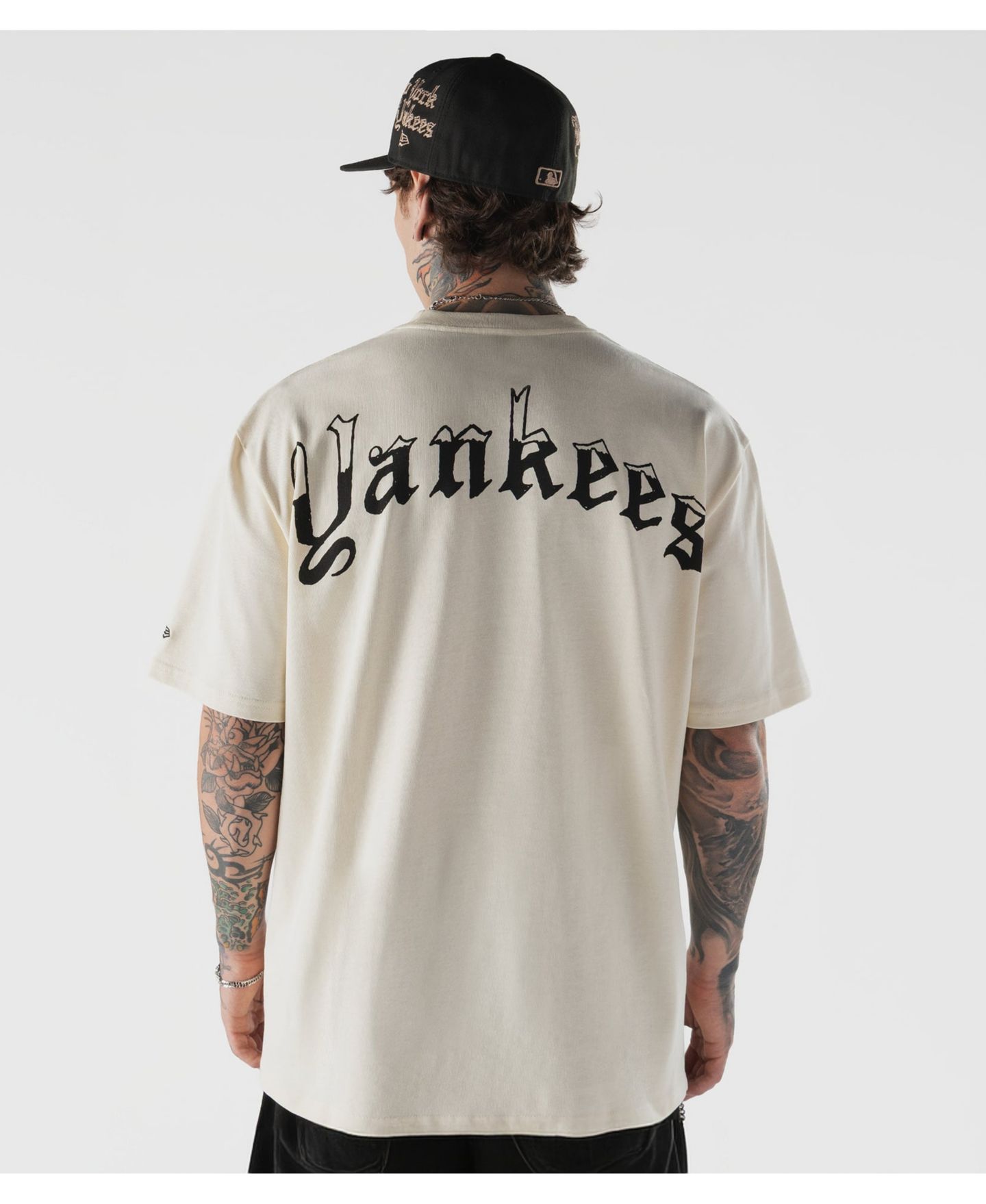Мужская футболка New Era Cream New York Yankees Heritage Gothic Lettering — фото 5