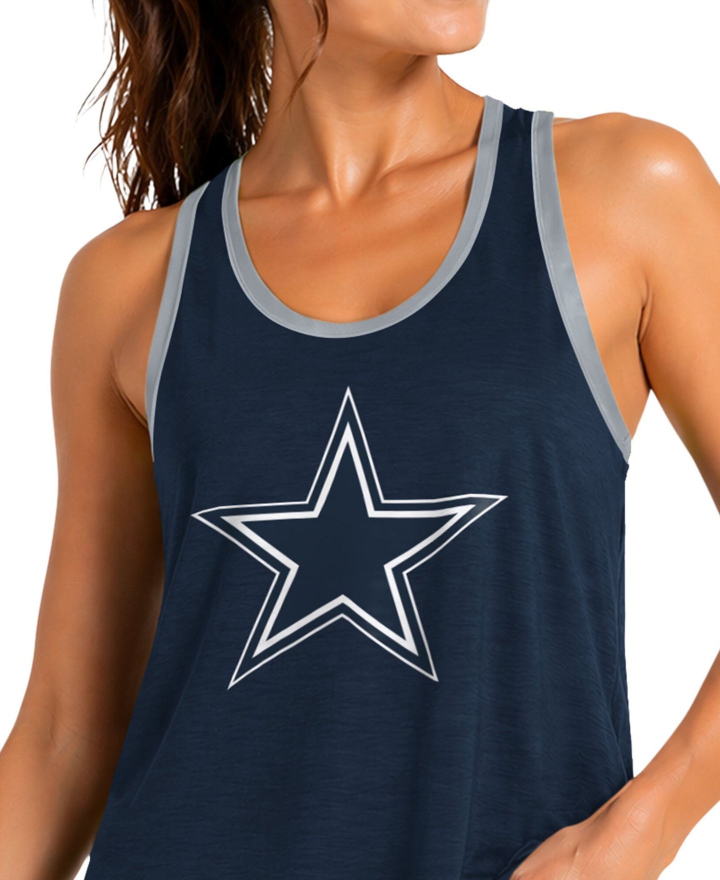 Женский топ G-III 4Her by Carl Banks Navy Dallas Cowboys Tater II Racerback — фото 2