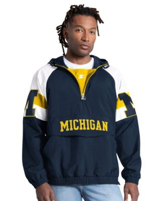 Men's Navy Michigan Wolverines Street Cut Half-Zip Jacket