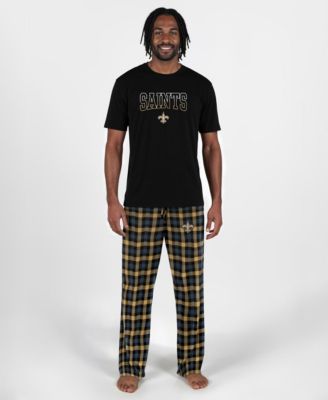 Men's Black New Orleans Saints Highland Sleep Set