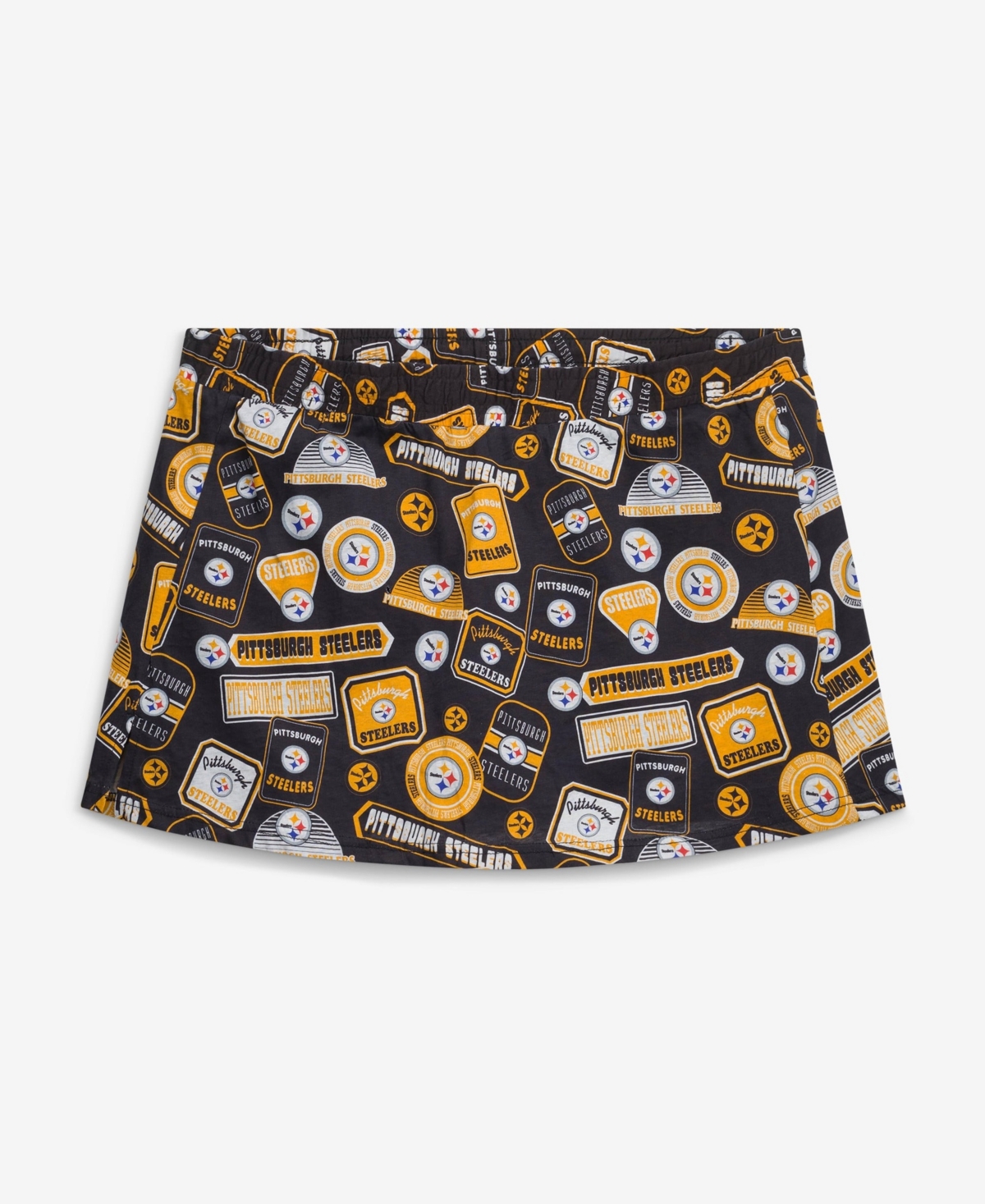 Concepts Sport Women's Black Pittsburgh Steelers Plus Size Grady Allover Print Sleep Skort - Black