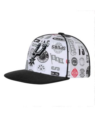 Big Boys' and Girls' White San Antonio Spurs Piped Up Snapback Hat