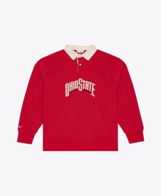 Men's Scarlet Ohio State Buckeyes Retro Roots French Terry Fleece Polo Shirt