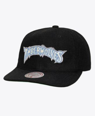 Men's Black Minnesota Timberwolves Hardwood Classics Retro Roots Vintage Adjustable Hat