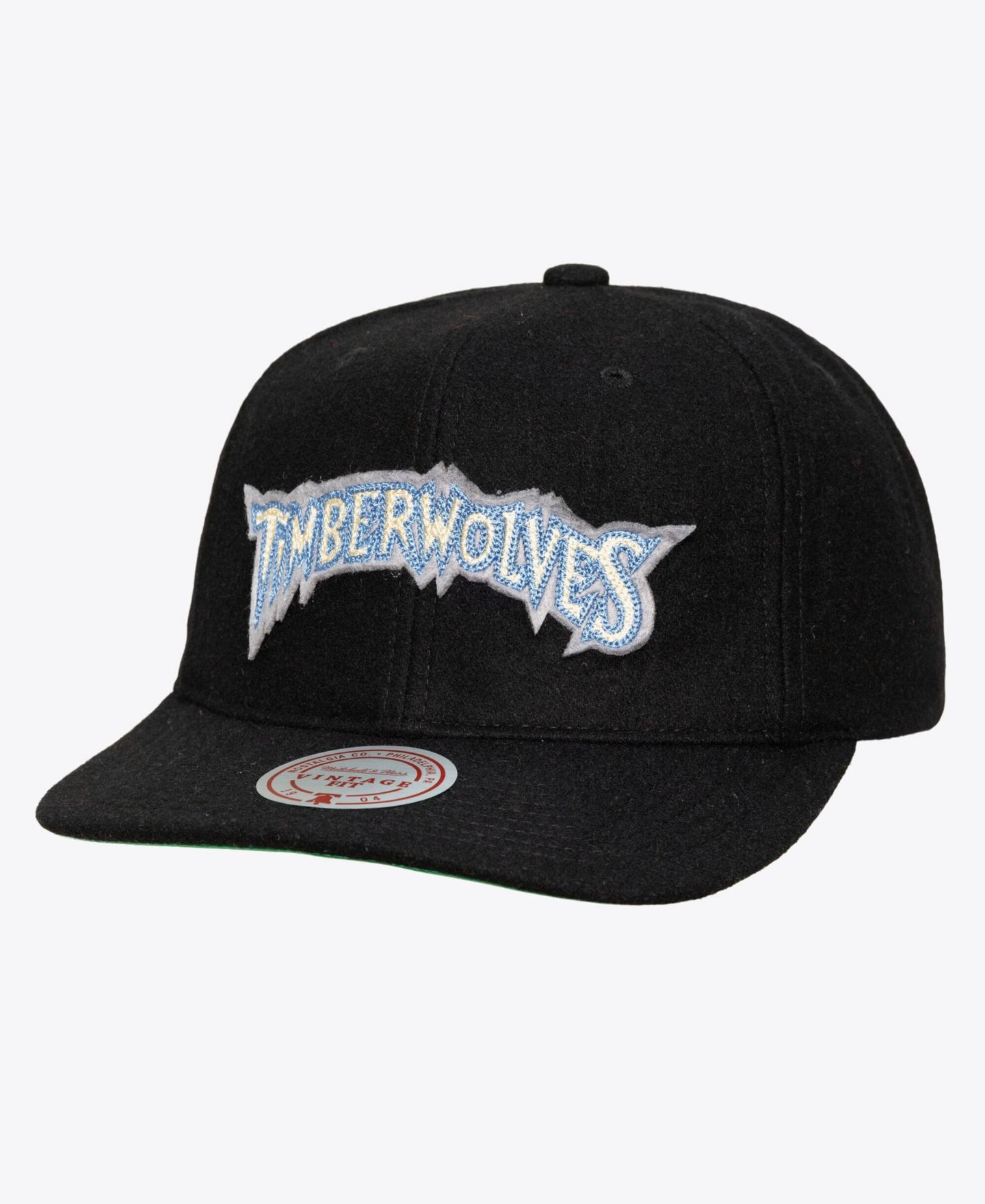 Мужская кепка Mitchell & Ness Black Minnesota Timberwolves Hardwood Classics Retro Roots Vintage Adjustable Hat — фото 1