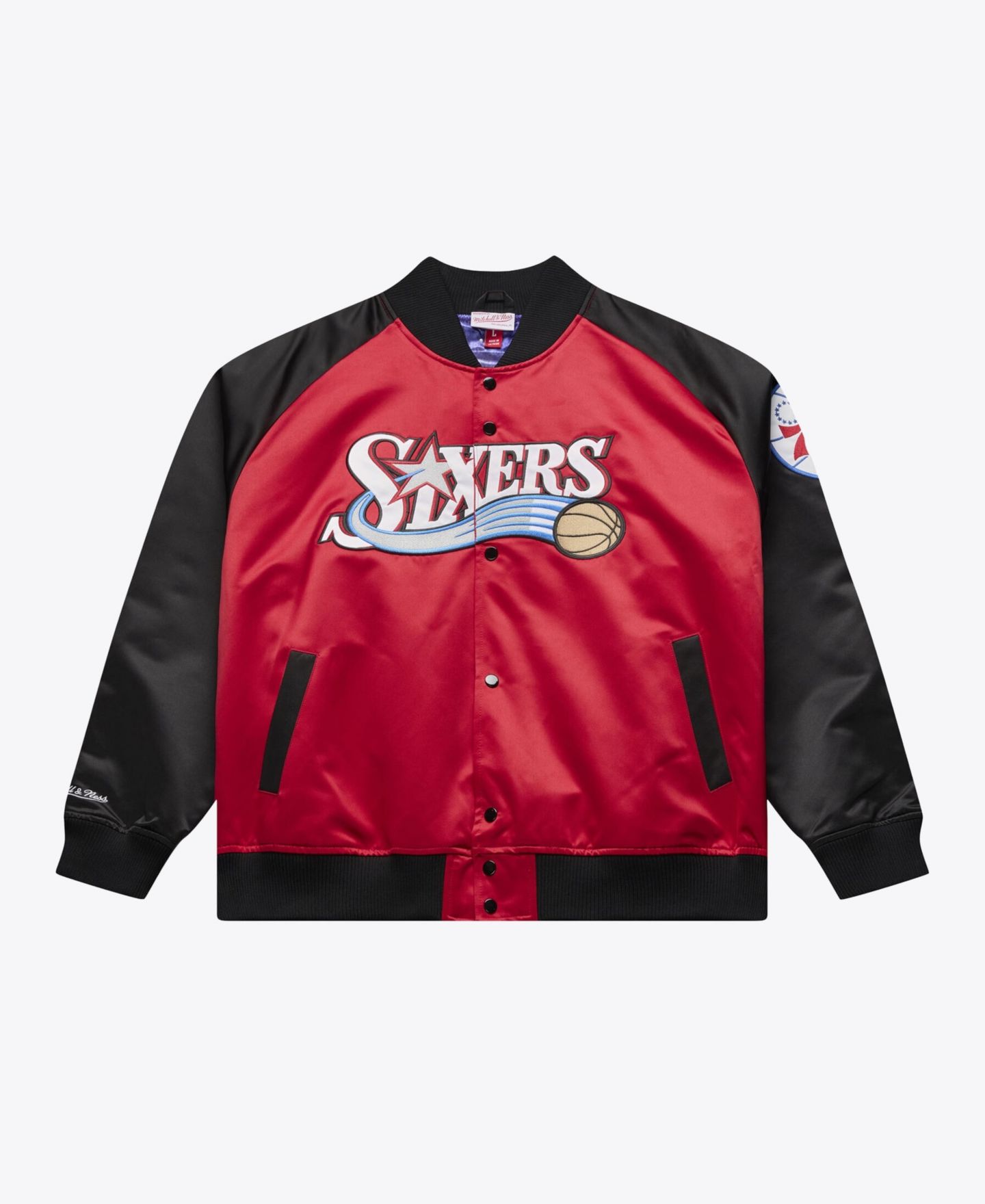 Мужская куртка Mitchell & Ness Allen Iverson Red Philadelphia 76ers Player Lightweight Satin — фото 2