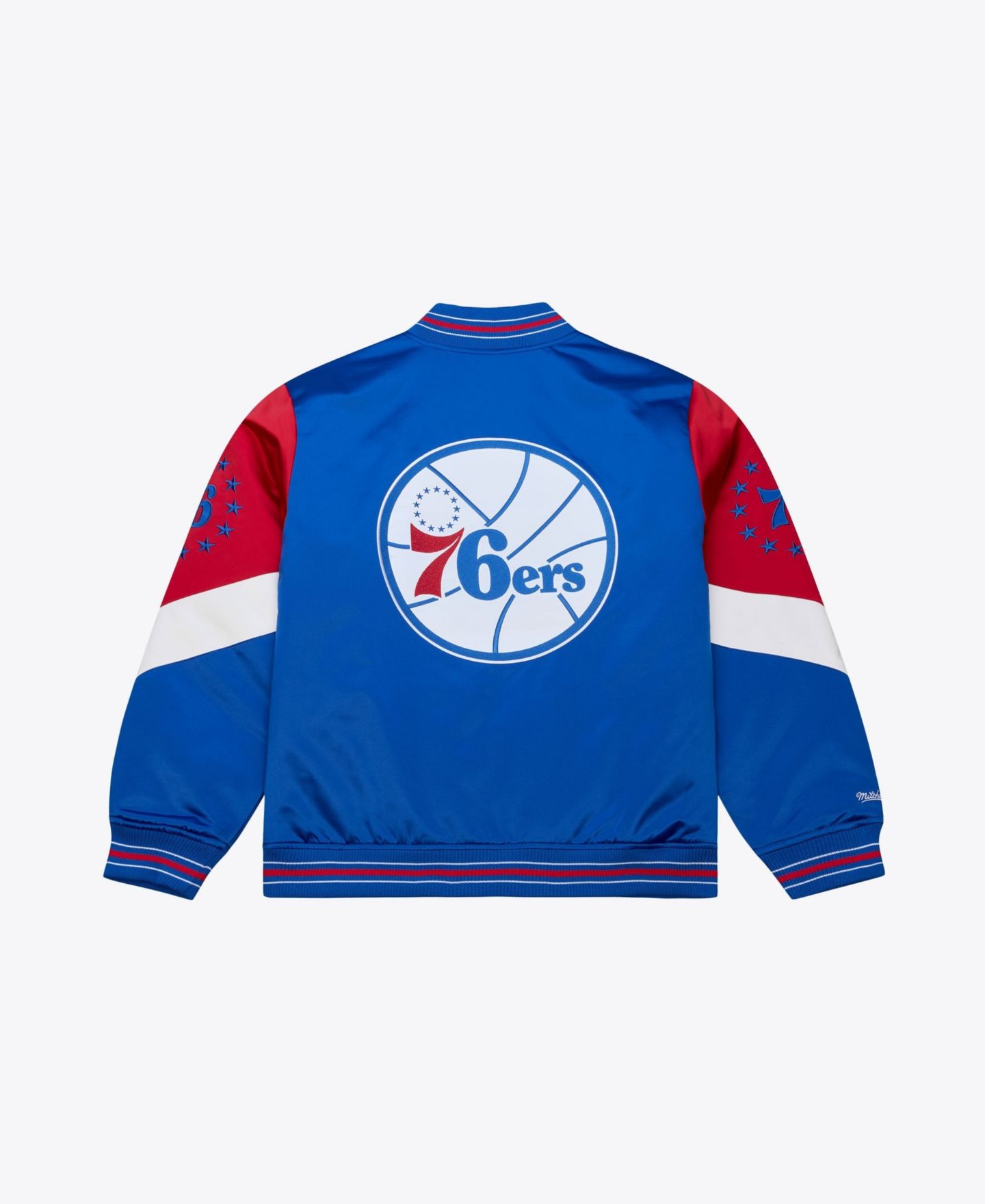 Мужская куртка Mitchell & Ness Royal Philadelphia 76ers Throw It Back Heavyweight Satin Full-Zip — фото 3