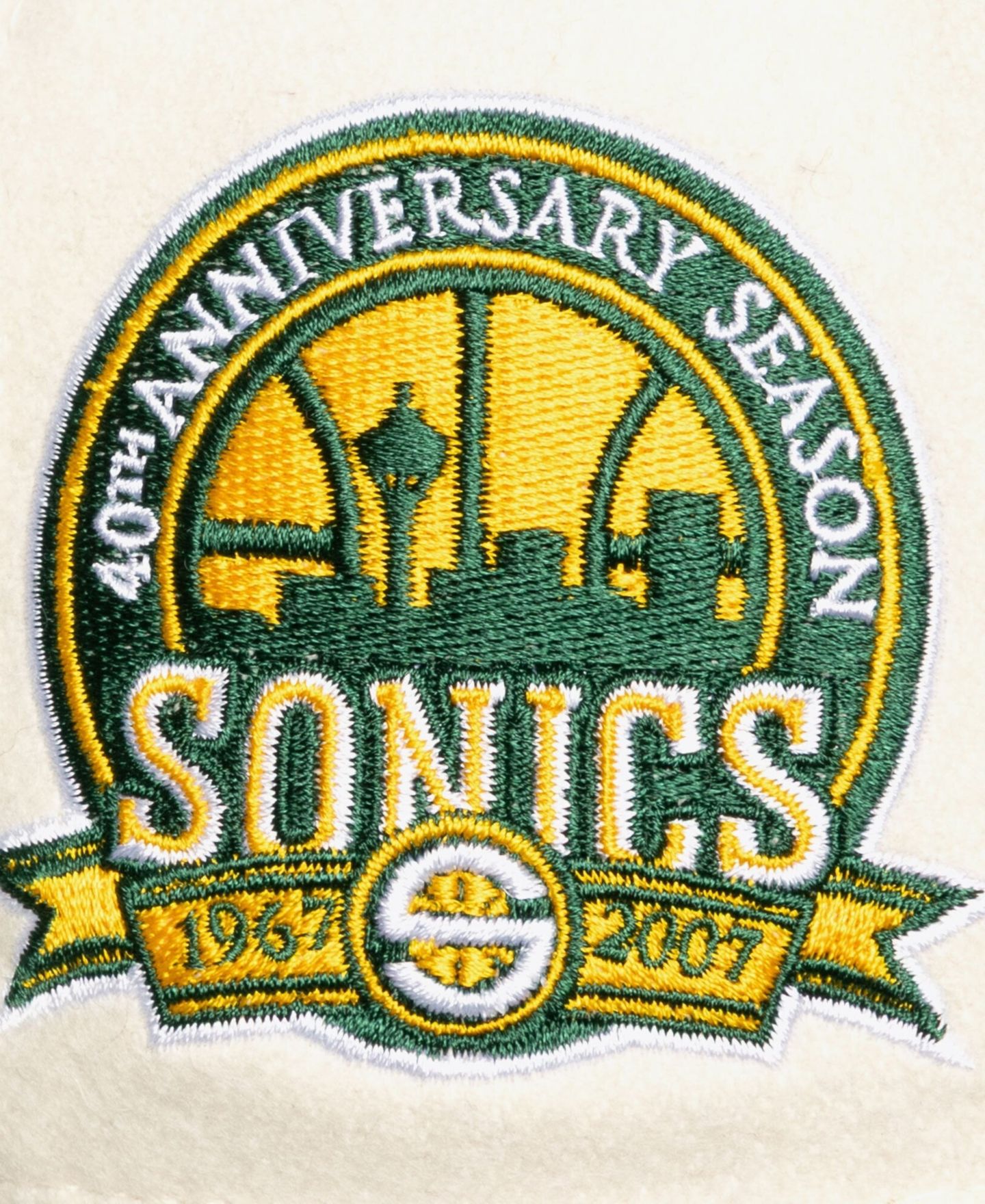 Кепка Mitchell & Ness Cream Seattle SuperSonics Cream Team Pro Adjustable Hat — фото 6