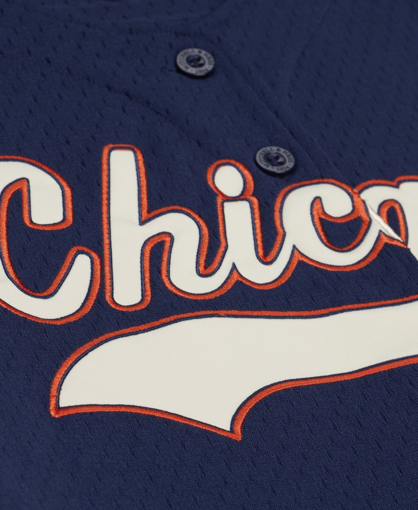 Женский топ Mitchell & Ness Navy Chicago Bears Retro Roots Baseball Jersey — фото 5
