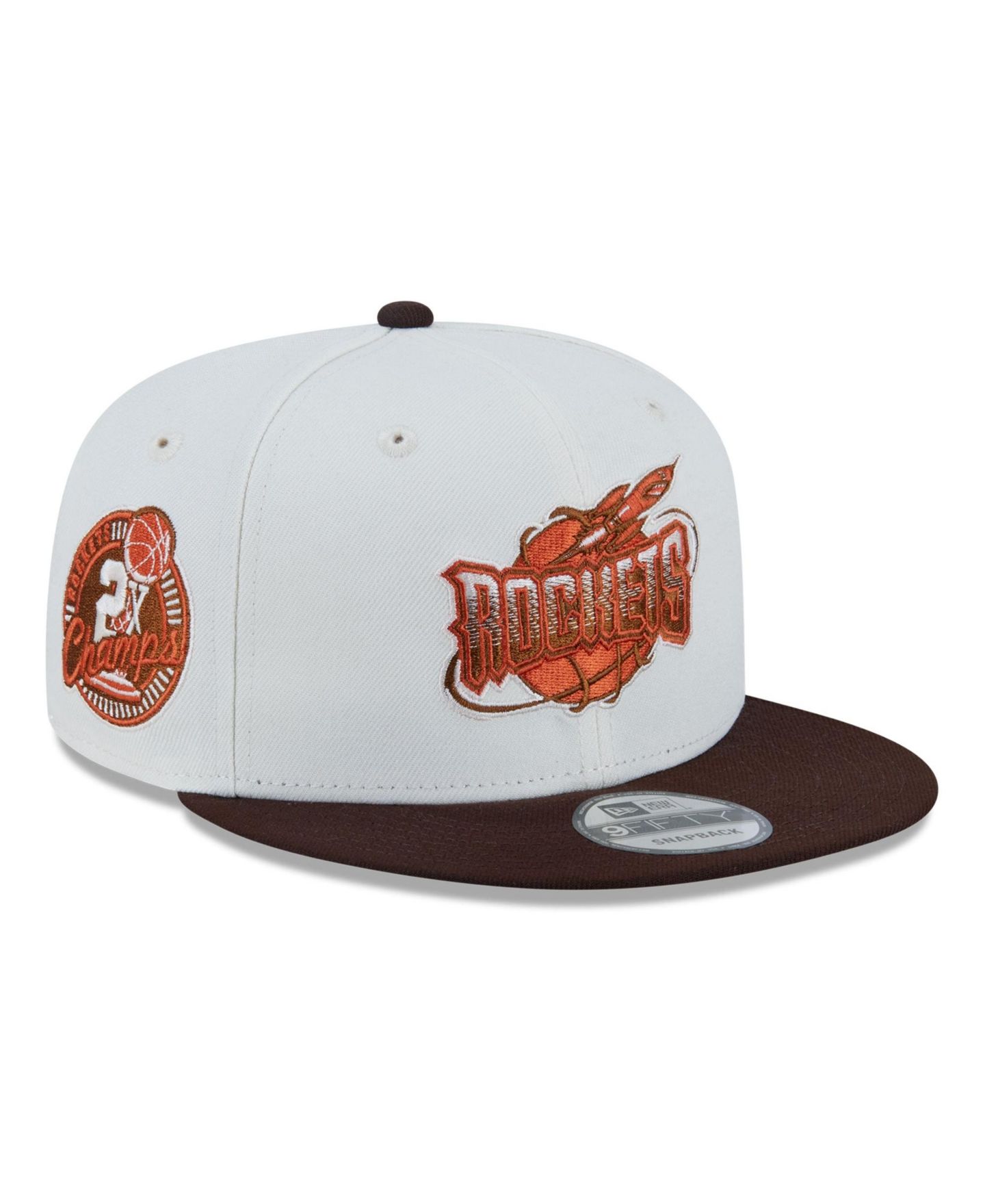 Мужская кепка New Era White Houston Rockets Pumpkin Spice 9FIFTY Snapback Hat — фото 1