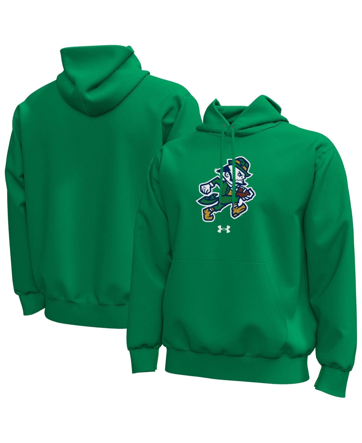 Under Armour Men's Kelly Green Notre Dame Fighting Irish Core Icon Fleece Pullover Hoodie - Kelly Green